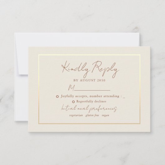 Boho Floral Terracotta Wedding RSVP Kaartje (Voorkant)