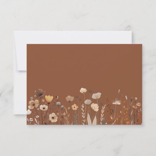 Boho Floral Terracotta Wedding RSVP Kaartje (Achterkant)