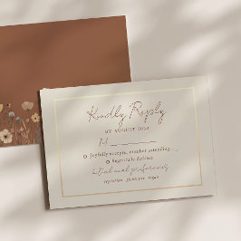 Boho Floral Terracotta Wedding RSVP Kaartje