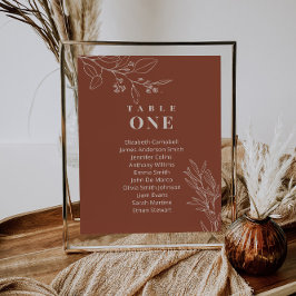 Boho Floral Terracotta Wedding Seating Charts Kaar Kaart