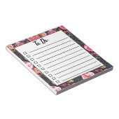 Boho Floral to do list, dagelijkse taakplanner Notitieblok (Schuin)