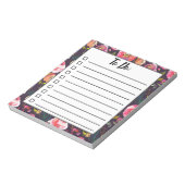 Boho Floral to do list, dagelijkse taakplanner Notitieblok (Linkerzijde)