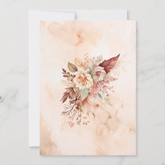 Boho Floral Tribal Teepee Girl Baby shower Kaart (Achterkant)