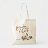 Boho Floral Tropical Leaf Bridesmaid Tote Bag (Voorkant)