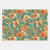 Boho Floral trouwdag Inpakpapier Vel (Voorkant 3)