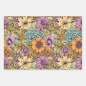 Boho Floral trouwdag Inpakpapier Vel (Voorkant)