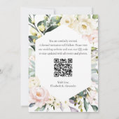 Boho Floral Trouwfoto QR-code De datums opslaan Kaart (Achterkant)