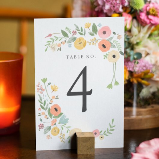 Boho Floral Trouwtafel nummer Kaart