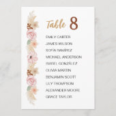 Boho Floral Trouwtafel Teken Gast Zitting Grafiek Programmakaart (Voorkant)