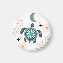 Boho Floral Turtle - Halve maan