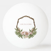 Boho Floral Twig Wreath Wedding Pingpongbal (Achterkant)