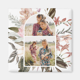 Boho Floral Two Photo Magnet