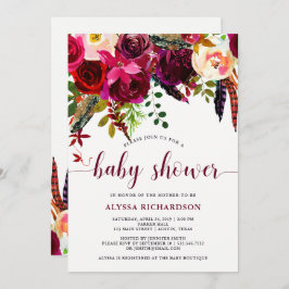 Boho Floral | uitnodiging tot baby shower