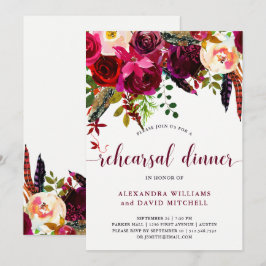 Boho Floral | Uitnodiging voor een repetitiediner