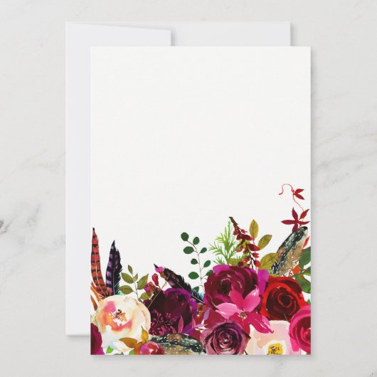 Boho Floral | Uitnodiging voor een verrassende par (Achterkant)