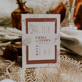 Boho Floral Uitnodigingen Wikkel