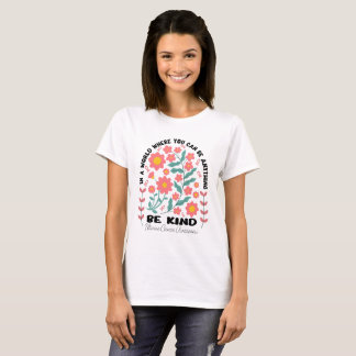 Boho Floral Uterine Cancer Be Kind T-shirt
