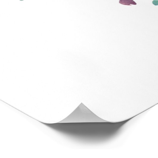 boho floral vether bruiloft welkomstteken poster (Hoek)