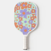 Boho Floral Vibrant Sinaasappel & Paarse Botanisch Pickleball Paddle (Achterkant)