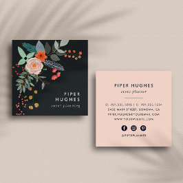 Boho Floral Vierkante Visitekaartje