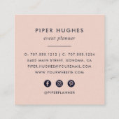 Boho Floral Vierkante Visitekaartje (Achterkant)