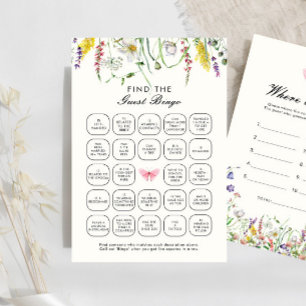 Boho Floral Vind het gast Bingo spel