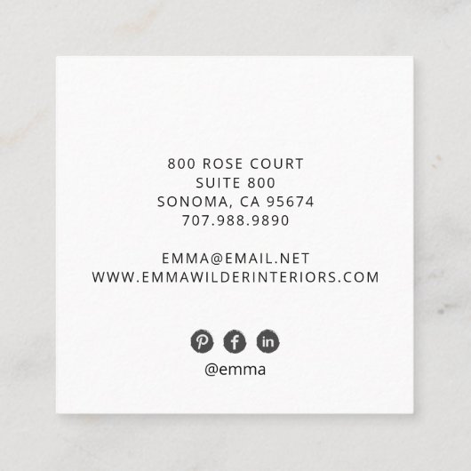 Boho Floral Vines Visitekaartje (Achterkant)