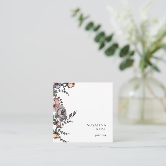 Boho Floral Vines Visitekaartje (Staand voorkant)
