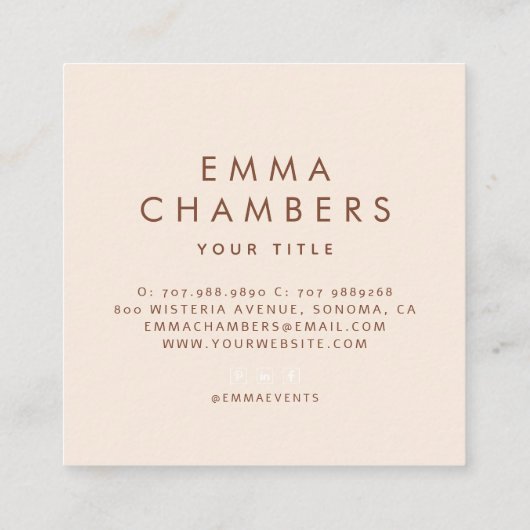 Boho Floral Visitekaartje (Achterkant)