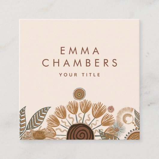 Boho Floral Visitekaartje (Voorkant)