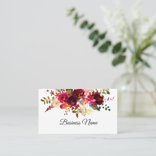 boho floral visitekaartje (Staand voorkant)