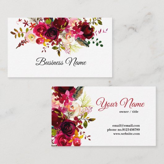 boho floral visitekaartje (Voorkant / Achterkant)