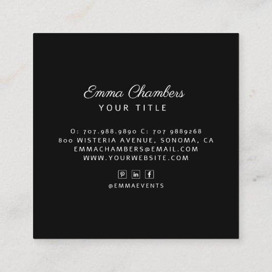 Boho Floral Visitekaartje (Achterkant)