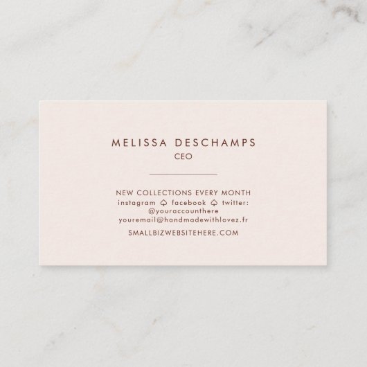 Boho Floral Visitekaartje (Achterkant)