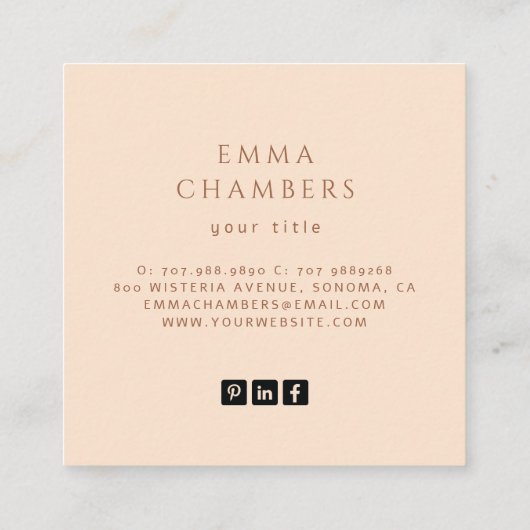 Boho Floral Visitekaartje (Achterkant)