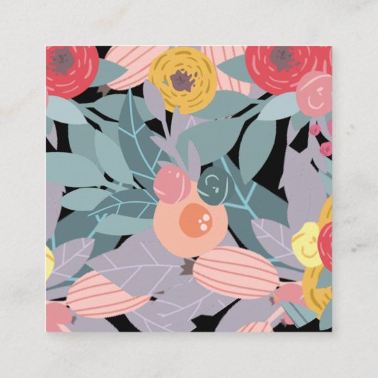 Boho Floral Visitekaartje (Achterkant)