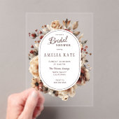 Boho Floral Vrijgezellenfeest Acryl Uitnodiging (Insitu (Draagbaar))