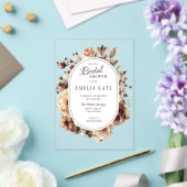 Boho Floral Vrijgezellenfeest Acryl Uitnodiging (Insitu (Huwelijk))