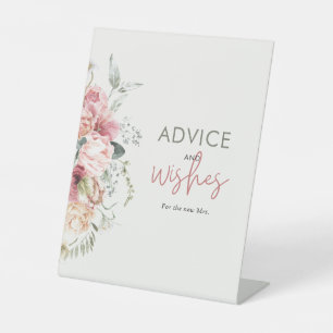 Boho Floral Vrijgezellenfeest Advies en Wensen Reclamebord Met Voetstuk