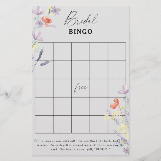 Boho Floral vrijgezellenfeest bingo (Voorkant)