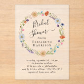 Boho Floral Vrijgezellenfeest Frosted Acryl Uitnodigingen (Voorkant)