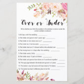 Boho Floral Vrijgezellenfeest Game - Over of onder (Voorkant)