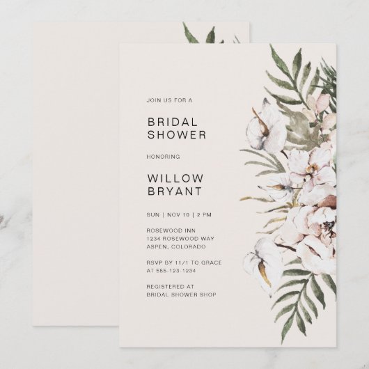 Boho Floral Vrijgezellenfeest Kaart (Voorkant / Achterkant)