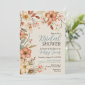 Boho Floral Vrijgezellenfeest Kaart (Staand voorkant)