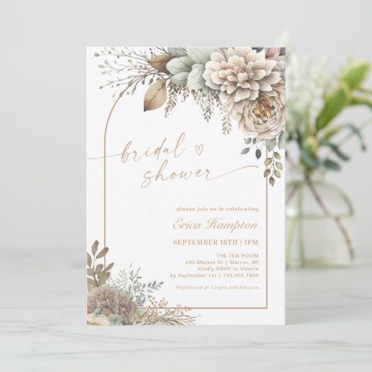 Boho Floral Vrijgezellenfeest Kaart (Staand voorkant)