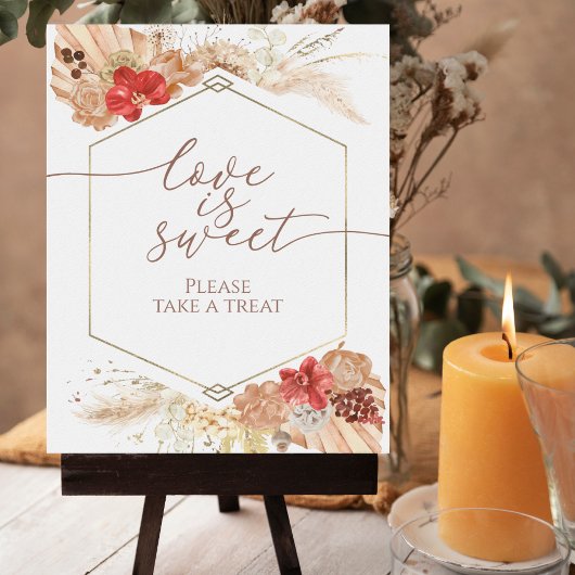Boho Floral Vrijgezellenfeest Liefde is lief teken Poster