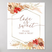 Boho Floral Vrijgezellenfeest Liefde is lief teken Poster (Voorkant)