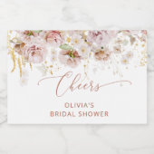 Boho floral vrijgezellenfeest Mousserende Wijn lab Sparkling Wijnetiket (Enkel label)