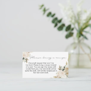 Boho Floral Vrijgezellenfeest Recipe Card Verzoek Visitekaartje