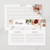 Boho Floral Vrijgezellenfeest Recipe Kaart (Voorkant / Achterkant)